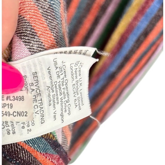 Madewell Rainbow Stripe Overlay Faux Wrap Midi Skirt Linen Cotton Retro Medium - Picture 9 of 12